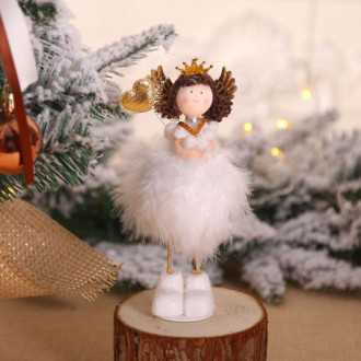 Andělská ozdoba na vánoční stromeček - zlaté srdce II