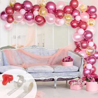 Balónová girlanda - tmavě růžová / růžové zlato