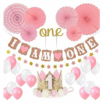 Sada narozeninových balónků pro dívku - růžová