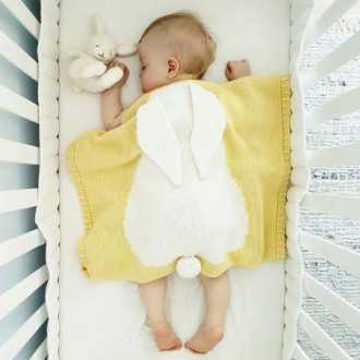 Dětská deka - králík, žlutá
