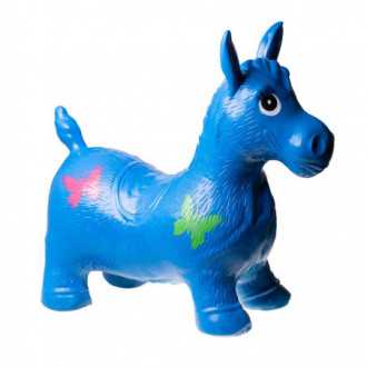 Dětský skákací koník, nafukovací hopsadlo - modrý
