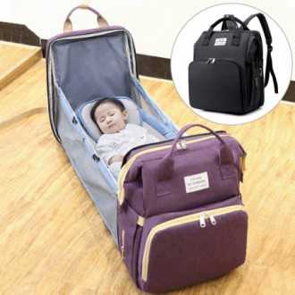 Multifunkční batoh / taška pro matku s funkcí spánku - černá