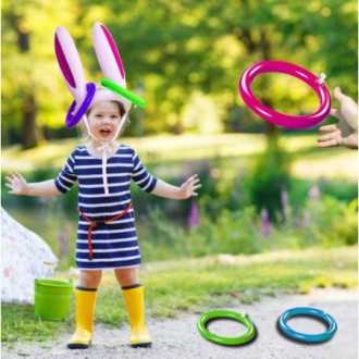 Nafukovací králičí čepice s kroužky pro zábavu
