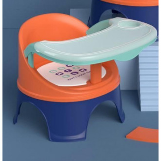 Přenosná dětská židle pro krmení a hraní - oranžová a...