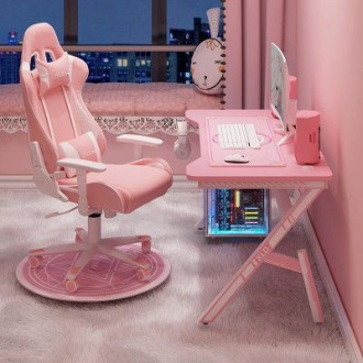 Počítačová / herní židle - růžová a bílá