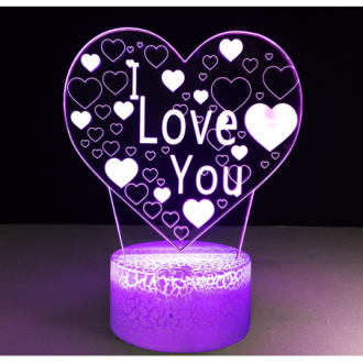 3D LED noční lampa "Miluji tě"