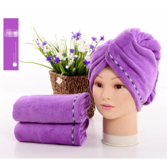 Super savý vlasový ručník, turban z mikrovlákna fialový