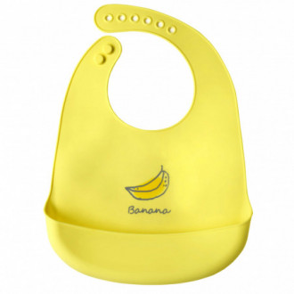 Silikonový bryndáček s kapsou pro děti - žlutá, banánový...