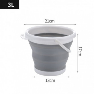 Skládací silikonový kbelík 3 L - šedá a bílá