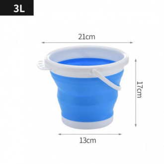 Skládací silikonový kbelík 3 L - modrá a bílá