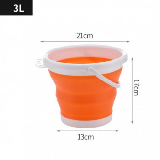 Skládací silikonový kbelík 3 L - oranžové a bílé