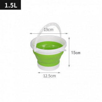 Skládací silikonový kbelík 1,5 l - zelená - bílá