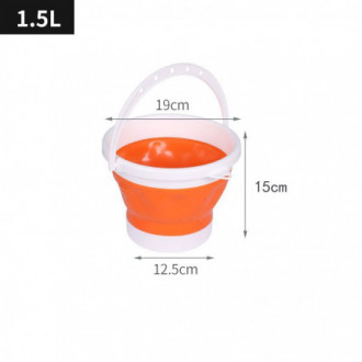 Skládací silikonový kbelík 1,5 L - oranžovo-bílá