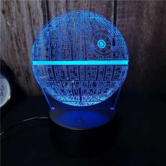 3D LED noční lampa "Star Wars - Hvězda smrti" Hologram +...