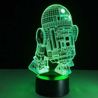 3D LED noční světlo "Star Wars - R2D2" Hologram + dálkové...