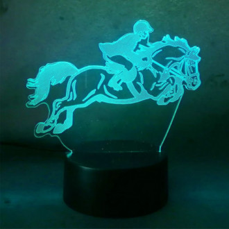 3D LED noční lampa "Jezdec" Hologram + Hologram + dálkové...