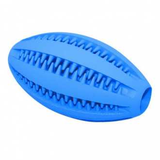 Hračka rugby míč. Hryzátko čistí zuby - světle modrý pes