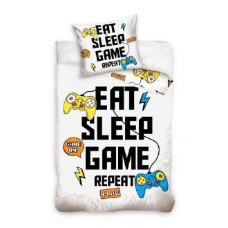 Povlečení EAT SLEEP GAME 135x200cm 100% bavlna Carbotex