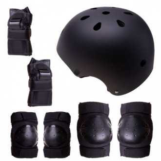 Chrániče přilby + kolečka, skateboardy, kola - černé,...
