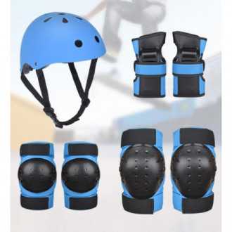 Chrániče helmy + na brusle / skateboard / kolo - modré,...