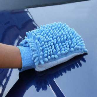 Rukavice z mikrovlákna na mytí automobilu - modrá