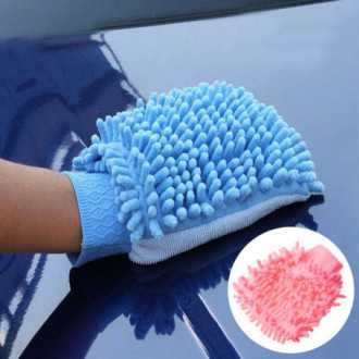 Rukavice z mikrovlákna na mytí automobilu - světle růžová