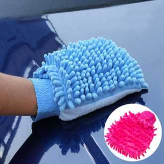 Rukavice z mikrovlákna na mytí automobilu - tmavě růžová
