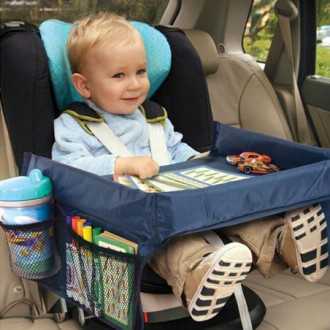 Organizér cestovní stolek pro děti do auta - tmavě modrý