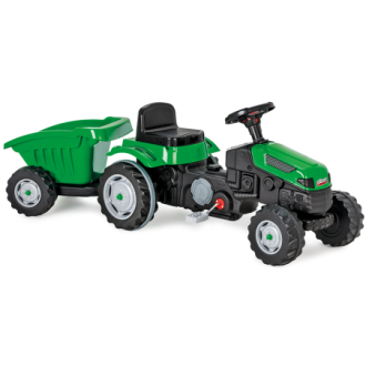 Šlapací traktor s vlečkou 148 x 51 x 51 cm - zelený