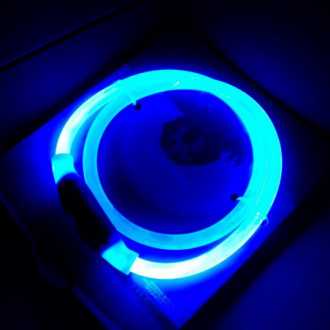 LED obojek pro psa, krk 35cm - modrý